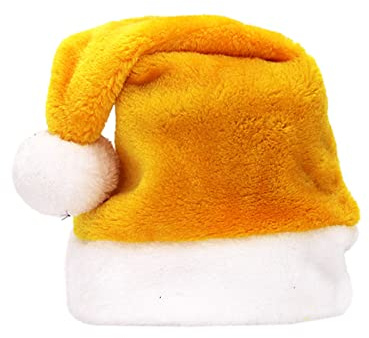 Haveratio Soft Velvet Santa Hat Comfortable Hat Traditional Multi Color Plush Christmas Santa Hat for Adult Kids New Year Gifts Orange