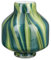 GILDE Glas Art Deko kleine Vase bauchige Glasvase - Blumenvase - Geschenk für Frauen Geburtstagsgeschenk - Farbe: Grün Weiß Höhe 16 cm