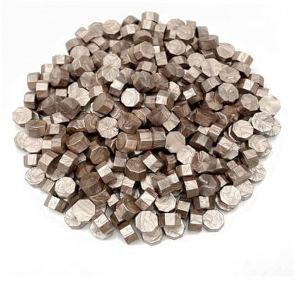 LICQIC 300 Piezas Cuentas de Sello de Cera, Cera para Sellos de Lacre Verde, Perlas de Cera para Lacrar Octogonales, para Sellos de Cera, Cartas, Tarjetas, Envoltura de Regalos
