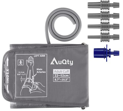 AuQty Bracciale Misuratore Pressione 9-21 (22-52 cm), Misuratore Pressione da Braccio con Connettore, Compatibile con Misuratore Pressione da Braccio (Solo Polsino per la Pressione Sanguigna)