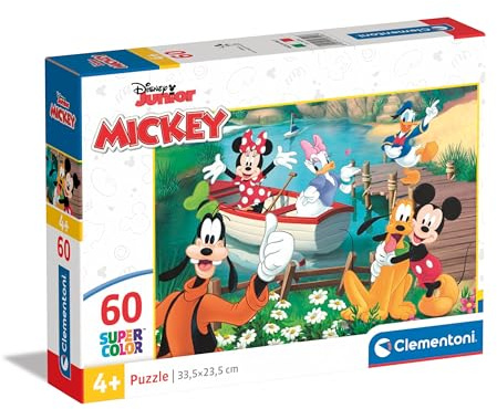 Clementoni Jigsaw Puzzle Disney Classics 60 Pieces - Supercolor Puzzle For Children 4-6 Years, Cartoon, Disney, Gift For Boy/Girls, Puzzle For Kids, Made In Italy, 26594