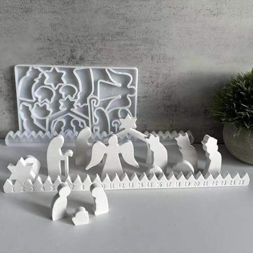 Adventskalender silikonform, jul nedräkning adventskalender silikonform, nedräkning till jul skrivbordsdekor, adventskalender epoxi formar hartsformar juldekorationer
