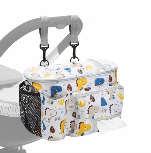 Yimomoyi Universal Kinderwagen Organizer – Kinderwagen Tasche, für Kinderwagen und Buggy mit Großem Stauraum - Praktische Tasche Kinderwagen, Baby Erstausstattung Neugeborene