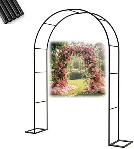Arco Da Giardino In Acciaio larghezza 80 - 400 cm, Archetto Rampicante Per Rose E Piante, Traliccio Pergolato Da Esterno, Supporto Archi Di Nozze Resistente, Decorazione Per Feste(L100 x H220 cm)