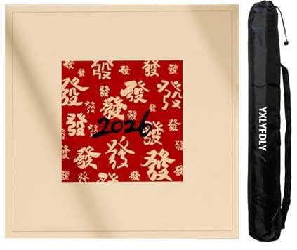 YXLYFDLY Tapete suave de Mahjong grueso y reducción de ruido, mantel de Mahjong con respaldo de goma, tapete de juego grande para póquer, cartas, juegos de azulejos (70 cm)