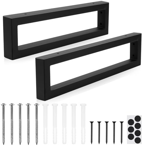 2 PzGambe per Tavolo 10 cm Altezza, Gambe Tavolo Ferro, Gambe ScrivaniaGambe per Mobili in Metallo, Struttura Rettangolari DIY Piedini per Tavoli da Caffè Soggiorno Mobili Piano di Lavoro, L: 400 mm