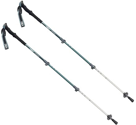 OEX Duralumin Walking Poles, 7075 Aluminium, 4-Section Telescopic, Foam Grip, Carbide Tip, 105-135cm, 244g, Pair