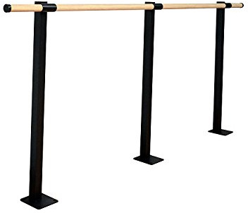 Vita Vibe - SHS96-W - Traditional Wood Single Fixed Height Floor Mount Ballet Barre - Stretch/Dance Bar - USA Made (8 FT)