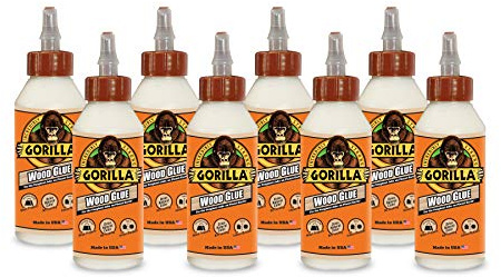 Gorilla Wood Glue; 8 Ounce Bottle; Natural Wood Color; (Pack of 8)