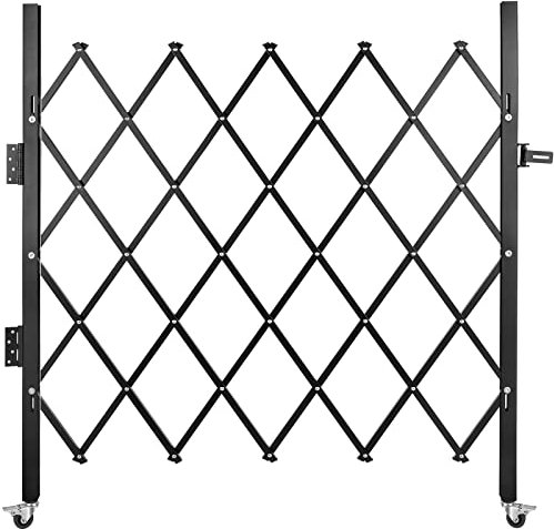 VEVOR Einzelnes Sicherheitstor, Falttürtor, Akkordeon-Sicherheitstor aus Stahl, 131x 188 cm Erweiterbares Sicherheitstor, 360° Rollendes Barrikadentor, Scherentor oder Tür mit Vorhängeschloss