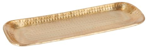 Bandeja oriental de aluminio Hedye de 30 cm | Bandeja de té marroquí en color dorado | Bandeja oriental dorada | Decoración oriental en la mesa