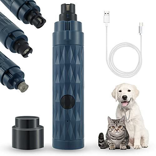 Mokeum Krallenschere für Hunde, 2-Gang-Krallenschleifer für Hunde & Katzen mit LED-Licht, Schnelle Aufladung Krallenschleifer für Große, Mittelgroße und Kleine Hunde (Blau)