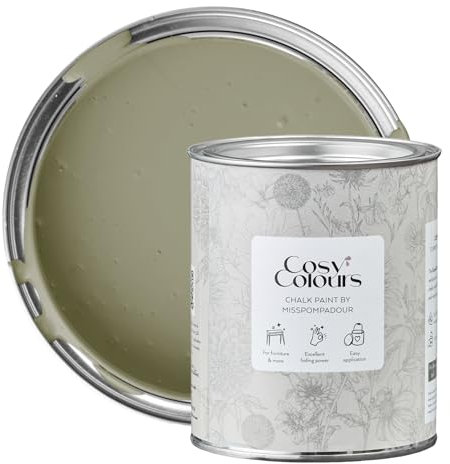 MissPompadour Kreidefarbe für Möbel grün 750ml, Weekend Green - Holzfarbe, Holzlack matt innen - Möbellack, Möbelfarbe ohne Schleifen - Kreidefarbe für Holz - CosyColours
