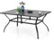MFSTUDIO 152 x 96 x 71cm Garden Table, Outdoor Dining Table, Metal Rustproof Steel Frame and 4 cm Parasol Hole, for Deck, Backyard, Lawn, Garden (Black)