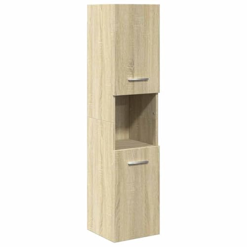 vidaXL Mobile da Bagno Rovere Sonoma 30x30x130 cm in Legno Multistrato, Mobile da Bagno a Parete, Mobile a Muro per Bagno, Mobile pensile per Bagno