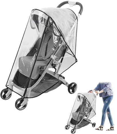 Regenschutz für Kinderwagen, Regenverdeck für buggy, Bequemes Zugangsfenster, Gute Luftzirkulation, Schadstofffrei, Transparent