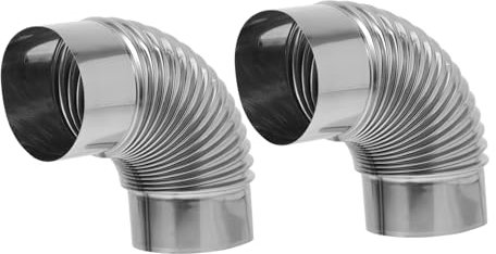 SHINEOFI 2piezas Tubo De Escape De Acero Inoxidable Codo De Tubo De Chimenea Accesorios Para Estufa De Camping De Escape Para Estufa De Calefacción De Chimenea Acodado Para De Tienda