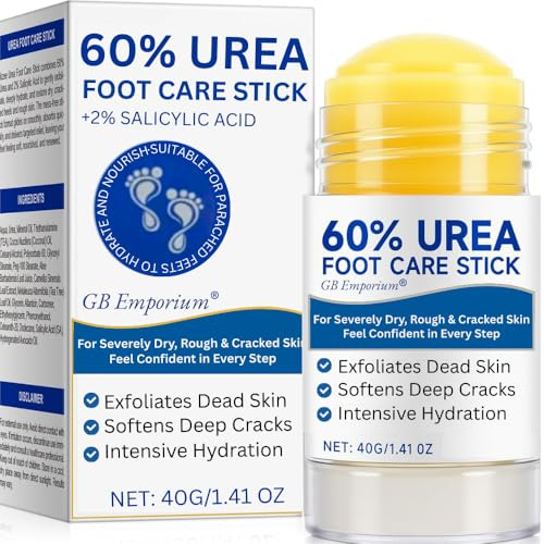 Urea Cream 60 Percent for Feet - 2PCS Urea Foot Cream Stick, Cracked Heel Repair Cream For Fast Relief, Foot Cream for Cracked Heels and Dry Skin, Hard Foot Moisturiser, Skin Care Hands & Feet
