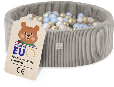 MISIOO Piscina di Palline – 90 x 30 cm – 200 palline – Palline da bagno di alta qualità per bambini – Giocattolo morbido e sicuro – lavabile