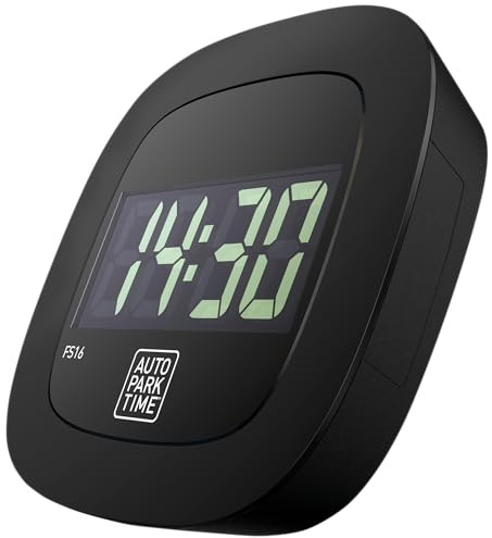 AutoParkTime, APT4-II Digital Automatisk Parkeringsskiva, LCD-skärm, Enkel montering i Bil, Tid och Datum Förinställt, Svensk Design, Biltillbehör, Present/Julklapp Till Honom/Henne