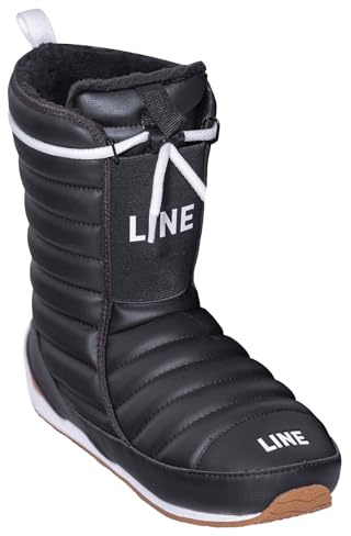 LINE Stivali invernali unisex per adulti, caldi e impermeabili, con plantare in schiuma modellabile e sistema di allacciatura, nero, X-Large
