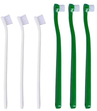 Dog & Cat Toothbrush Set - 6Pcs Soft Bristle Micro Head for Effective Plaque Removal, Gentle Dental Care Kit for Small & Large Pets, Puppies, Kittens, Fights Bad Breath