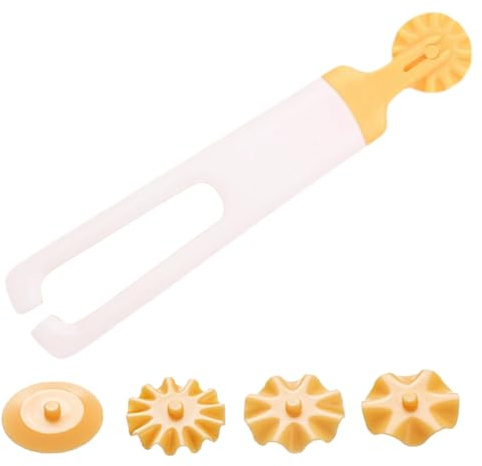 Rotella tagliapasta – Divisore 'Impasto Regolabile 4 in 1 Rotolatore per Crosta di Crosta Strumento per Modellare la Cottura a Sezione Multipla in Acciaio Inossidabile | 6,1x1,3x0,98 Pollici Cucin