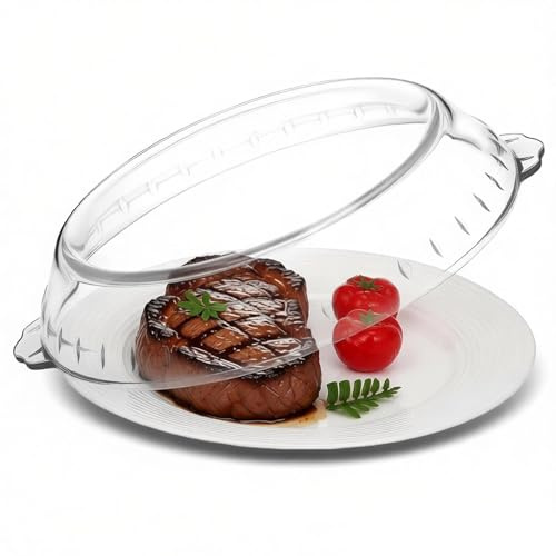 UKCOCO Couvercle Micro Ondes: 10 Couvre Plat Micro Ondes et Four en Verre Couvercle de Protection Anti-éclaboussures Peut servir de Plat à Quiche/Tarte pour Nettoyage Facile Lave