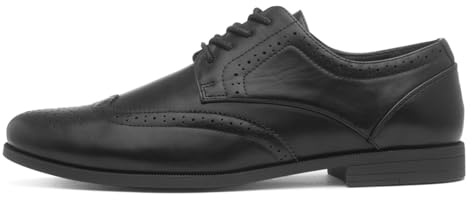 Beckett Mens Black Lace Up Brogue Shoe - Size 10 UK - Black