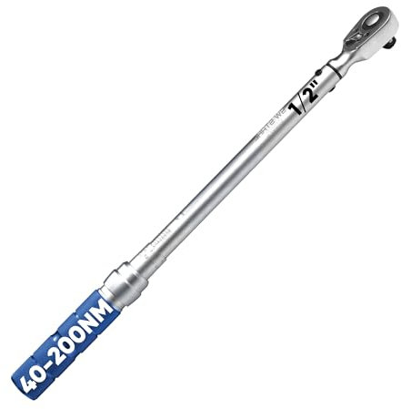 SW-Stahl 03807L Drehmomentschlüssel 1/2 Zoll 40-200 Nm I Antrieb Vierkant 1/2 I Ratsche Auto 1/2 I Knarre für Reifenwechsel