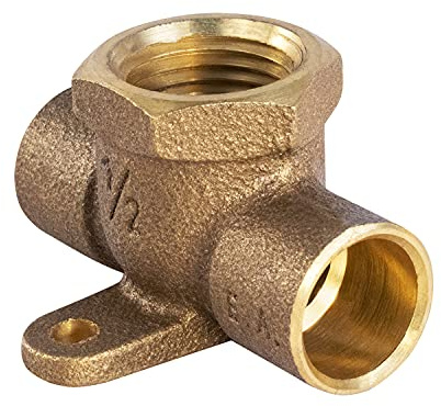 Everflow Supplies CCFT0120-NL C X C X F No Lead Cast Brass Tee Fitting with Solder Cups and Female Threaded Branch, 1/2