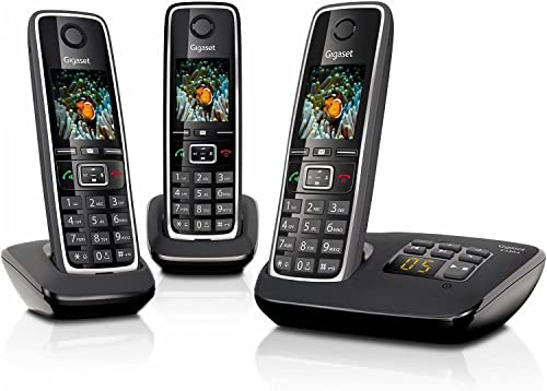 Gigaset C530A Trio - Teléfono (Teléfono DECT, Terminal inalámbrico, Altavoz, 200 entradas, Identificador de llamadas, Negro)