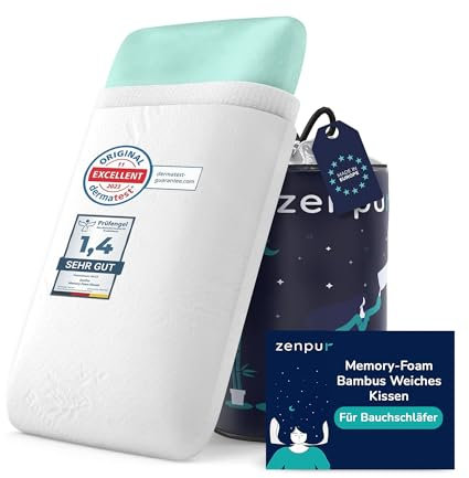 ZenPur Nackenstützkissen – 13cm Höhe Memory Foam Kissen, Ergonomisches Nackenkissen Kopfkissen, Bequemes Kissen für Seitenschläfer, Schlafkissen für besseren Komfort, (40x60 cm)