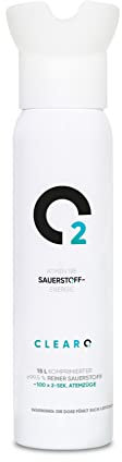 ClearO2 - Bote de oxígeno respiratorio puro, 15 litros, con tapa de inhalador, fabricado en Gran Bretaña