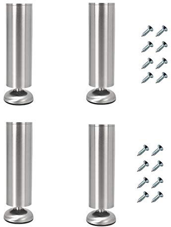 Set mit 4 verstellbaren Möbelbeinen aus NUZAMAS, 35 cm lang, extra dick, aus hochbelastbarem Edelstahl, Beine für TV-Ständer, Möbelsofa, Stützbeine für Badezimmerschränke