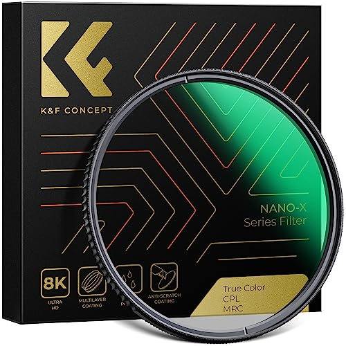 K&F CONCEPT Filter 82mm True Color Polfilter CPL Polarisationsfilter Optisches Glas mit Multi-Nano-Beschichtung (Nano-Xcel)