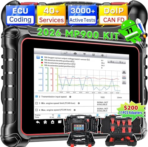 2026 Autel Scanner MaxiPRO MP900 KIT, 11PCS OBD Adapters $200, DoIP CAN FD Same as MS906 PRO MS906MAX, ECU Function Up of MS906 MX900 MK900 MK808S, Full Bidirectional as MP900BT, 40+ Reset, 3000+ Test