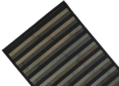 BIANCHERIAWEB Tappeto Bamboo Degradè Nero Passatoia Cucina Antimacchia Bambù Antiscivolo 55x180 Runner Corsia Resistente