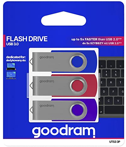 GOODRAM UTS3 USB 3.0 128GB Pack de 3, Mix