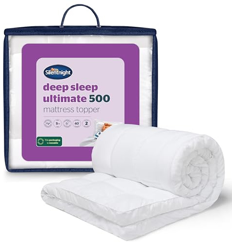 Silentnight Deep Sleep 5cm Super King Mattress Topper - Luxury Soft 5cm Thick Deep Mattress Topper Enhancer Pad Protector with Easy Fit Straps - Hypoallergenic and Machine Washable - Super King