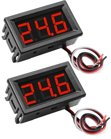 Exqutoo 2Pack DC0-100V Mini Voltmeter Voltage Tester DC Voltage Gauge