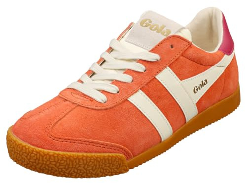 Gola Elan Suede Women's Hot Coral/Off White/Fuchsia Trainers - UK 5