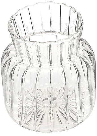 HOLIDYOYO Vase Verre Décoratif Rayé pour Fleurs Récipient Hydroponique pour Plantes Ornement De Maison Élégant