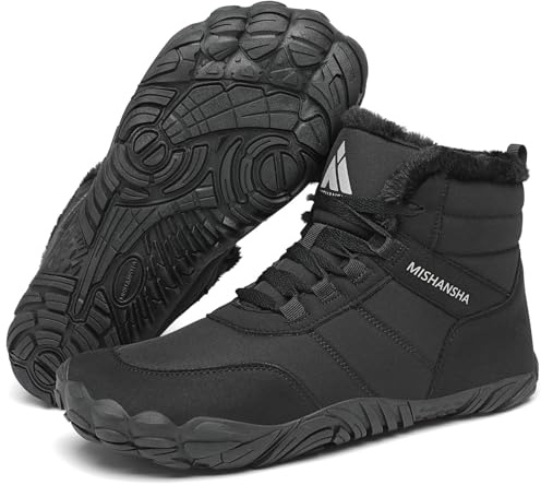 Mishansha Barefoot Botas Invierno Unisex-Adulto Talla 36-48 EU | Botas Nieve,Hombre,Mujer,Puntera Ancha,Cómodas,Cálidos,Antideslizantes,Senderismo