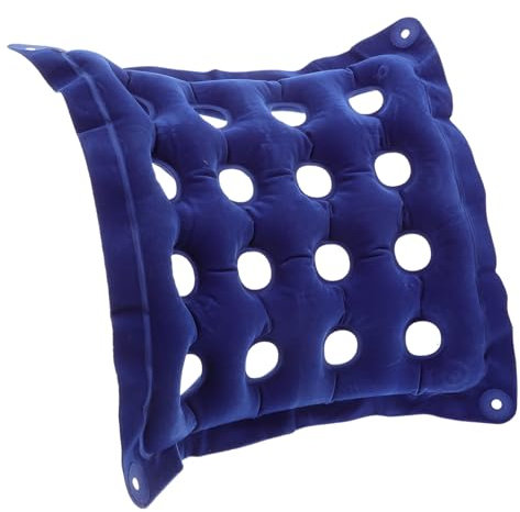 Baluue Aufblasbares Sitzkissen Aus PVC Und Flocke Für Bürostuhl Auto Und Flugzeug Atmungsaktiv Tragbar Mit Orthopädischer Unterstützung Für Lange Reisen Und Sitzzeiten