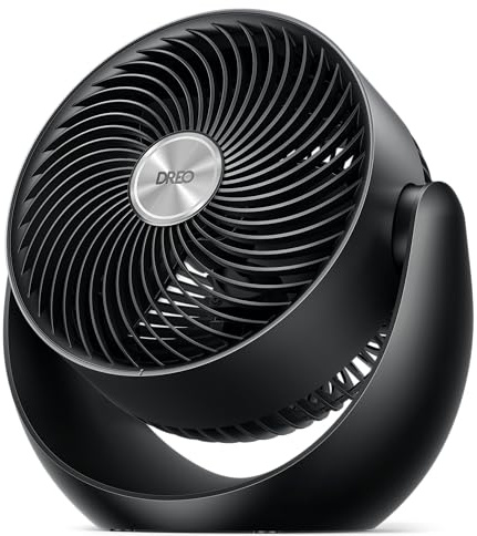 DREO Fan for Bedroom, Table Air Circulator for Whole Room, 11 Inch, 60ft Strong Airflow, 120° adjustable tilt, 20db Low Noise, Quiet, 3 Speeds, 2025 New Desk Fan for Office, Kitchen, Home
