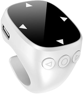 VBESTLIFE Fingertips Bluetooth Fjärrkontroll, Rullning Ringsida Turner med Bluetooth 5.3, för Telefon Tabletdator LOS Android Android. (Vit)