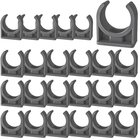 TONGIHS 24 Piezas Abrazadera de tubo, Abrazaderas en U, Abrazaderas de PVC, para fijar tuberías de acero inoxidable, tuberías de plástico, mangueras de goma y tuberías de gas