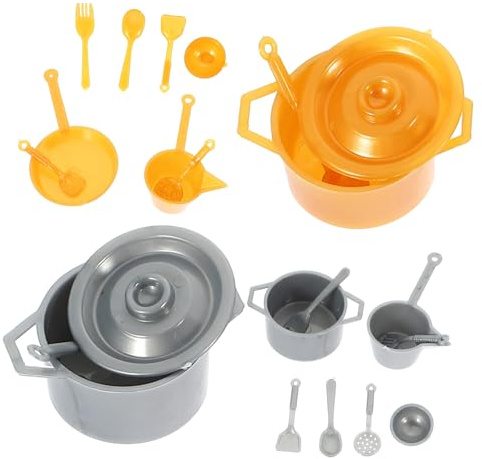 BESPORTBLE 2 Juegos de Vajilla en Miniatura de Plástico, Utensilios de Cocina Miniatura Resistentes y Decorativos para Decoración de Casa o Restaurante