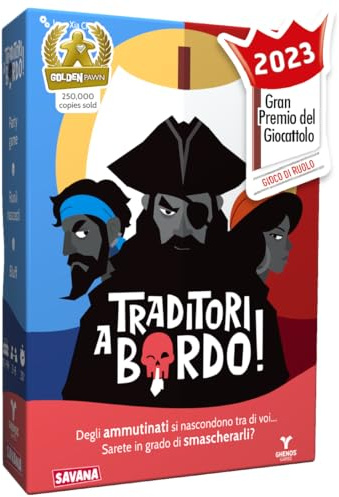 SAVANA Traditori a Bordo – Gioco da Tavolo di Carte | Gioco di Società di Identità Segreta, Bluff e Tradimento | Facile da Imparare, Partite Veloci da 15 Minuti | Da 3 a 8 Giocatori, Età 10+